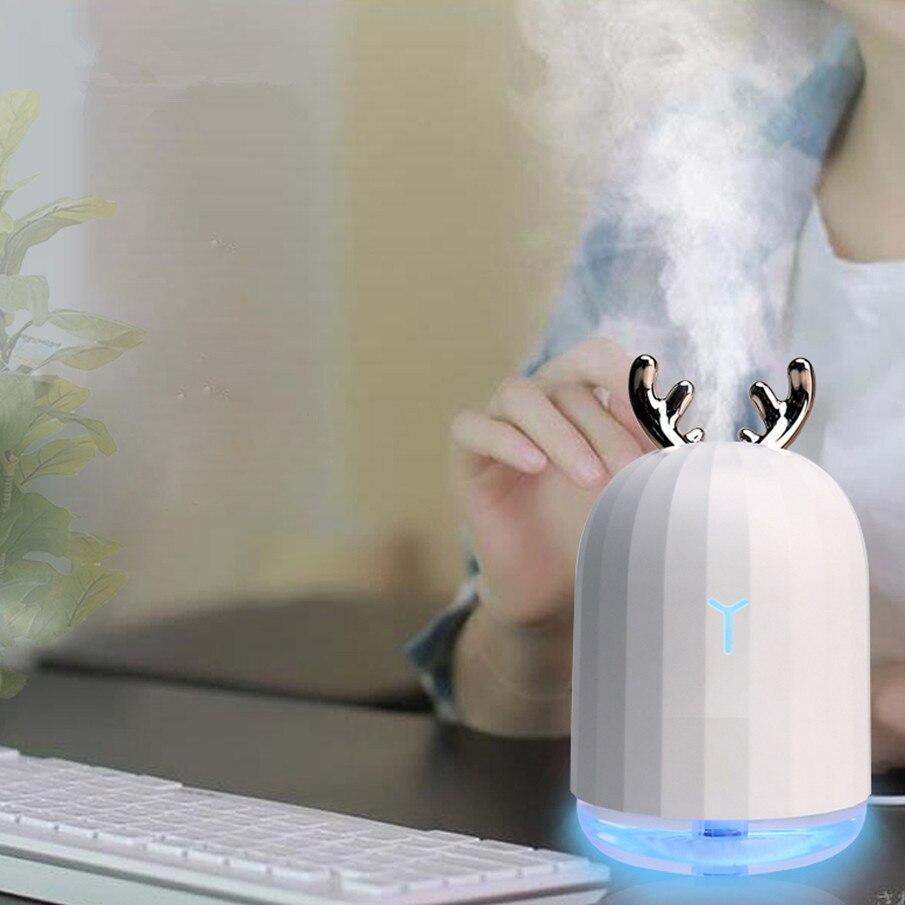 Diffuseur USB 220ml d'huiles essentielles pour voiture, humidificateur d'air ultrasonique 7 couleurs LED veilleuse, brumisateur frais pour la maison, cadeau parfait