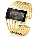 Montre élégante pour femme, de luxe, à la mode, bracelet jonc en or rose, montre habillée pour femme, horloge féminine, montre-bracelet Saati pour femmes et filles