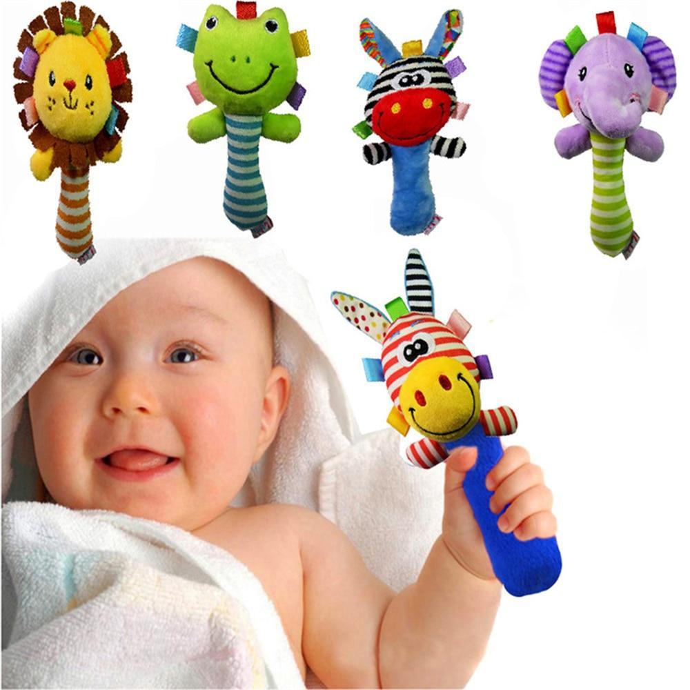 Hochets à main en peluche douce pour bébé, jouets hochets pour nouveau-né, hochets à main style animal pour bébés et enfants