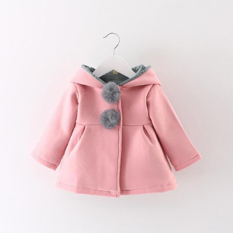 Manteau pour bébé fille, veste de printemps-automne, à capuche avec longues oreilles de lapin, en coton, vêtements d'extérieur pour enfants