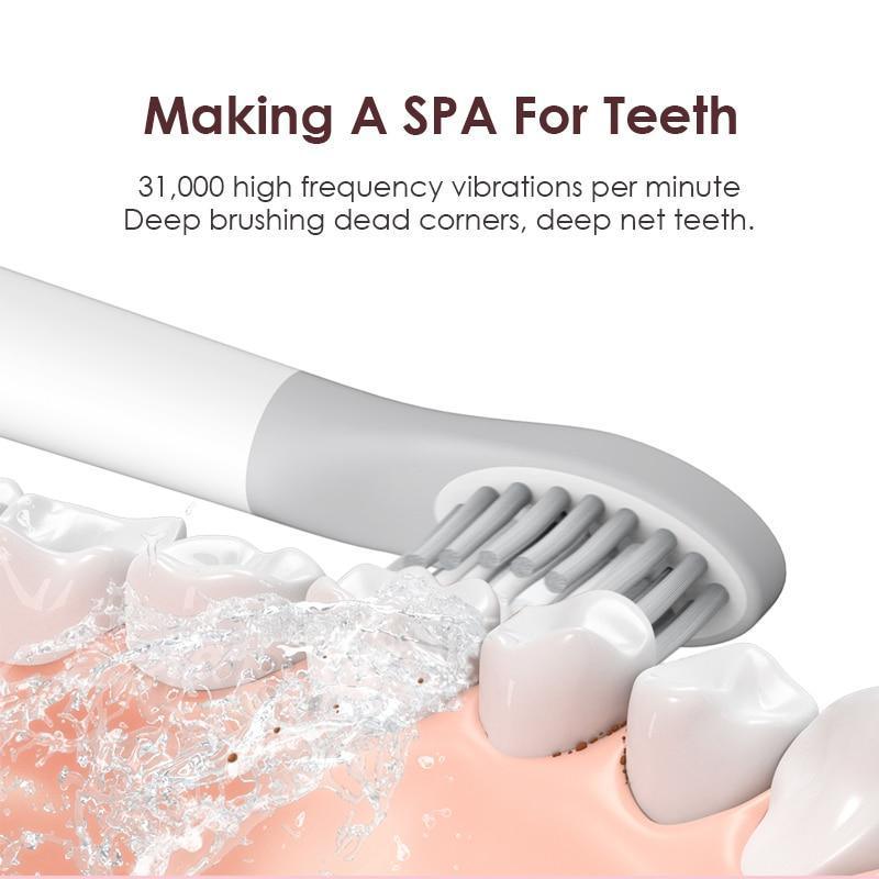 Brosse à dents sonique électrique puissante Modes optionnels Nettoyage Brosses à dents de voyage avec têtes de brosse pour adultes Couleur aléatoire Brosse à dents parfaite
