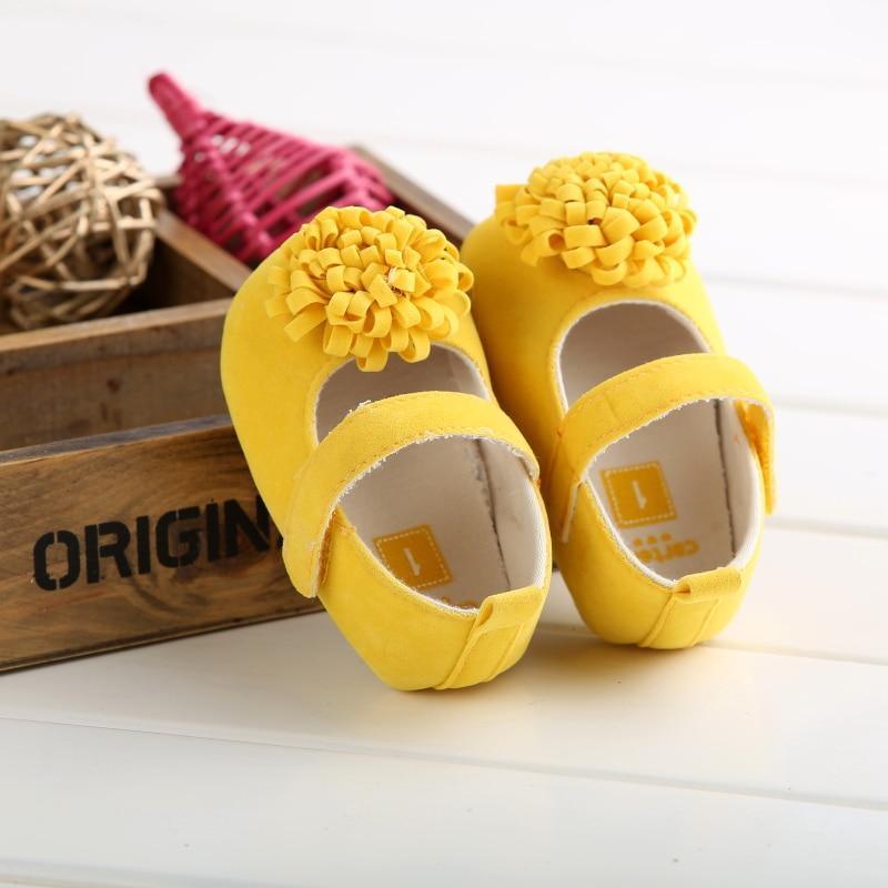 Chaussures pour bébé nouveau-né en couleurs bonbon, pour petite princesse, avec grande fleur, semelle souple antidérapante