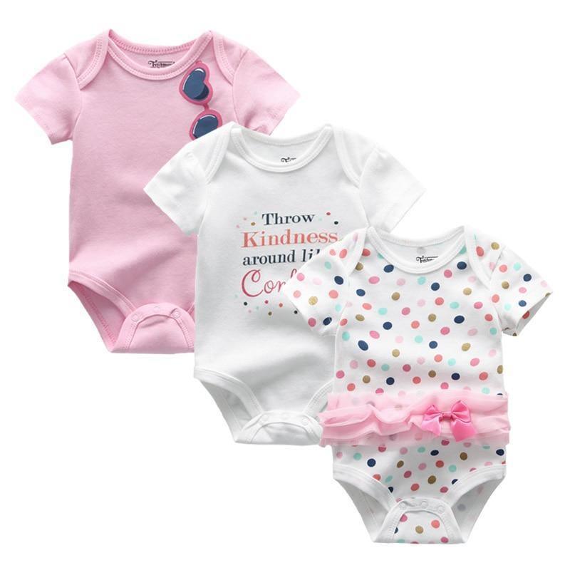Ensemble 3 pièces de body pour bébé moderne et tendance - Vêtements de licorne unisexes 0-12 mois - Ensemble barboteuse et combi-pantalon pour enfants et bébés