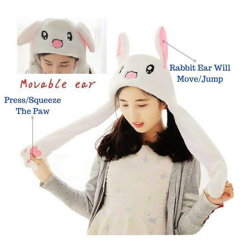 Moderne Élégant Hiver Intéressant Filles Animaux Chapeaux Oreilles Mobiles Sautants Enfants et Adultes Femmes Chaud Lapin Bonnets d'Hiver au Design Moderne