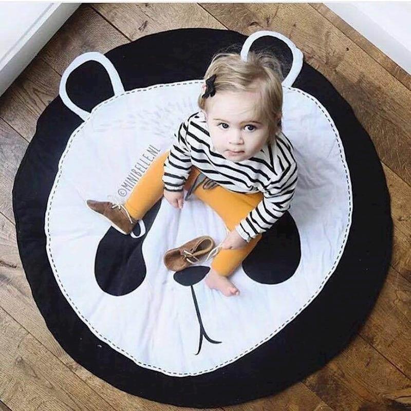 Tapis de jeu bébé enfant Tapis de jeu en coton Tapis de sol rond Tapis Tapis de tente pour enfants Tapis de camp Tapis de jeu pour bébé