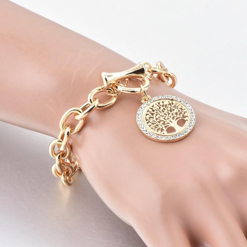 Bracelet chaîne médaillon moderne élégant nouvelle mode Bracelet de luxe incroyable classique Bracelets en or pour femmes Arbre de vie vintage