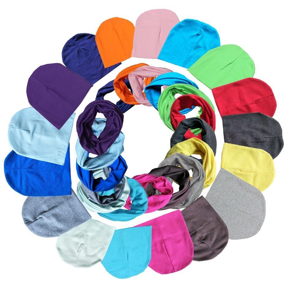 Bonnets et écharpes en coton tricotés pour bébés garçons et filles, ensemble pour nourrissons, tout-petits et enfants