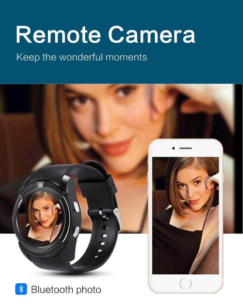 Montre intelligente de sport célèbre avec carte SIM pour systèmes Android et IOS avec caméra, appels, composition d'appels et moniteur de fréquence cardiaque.