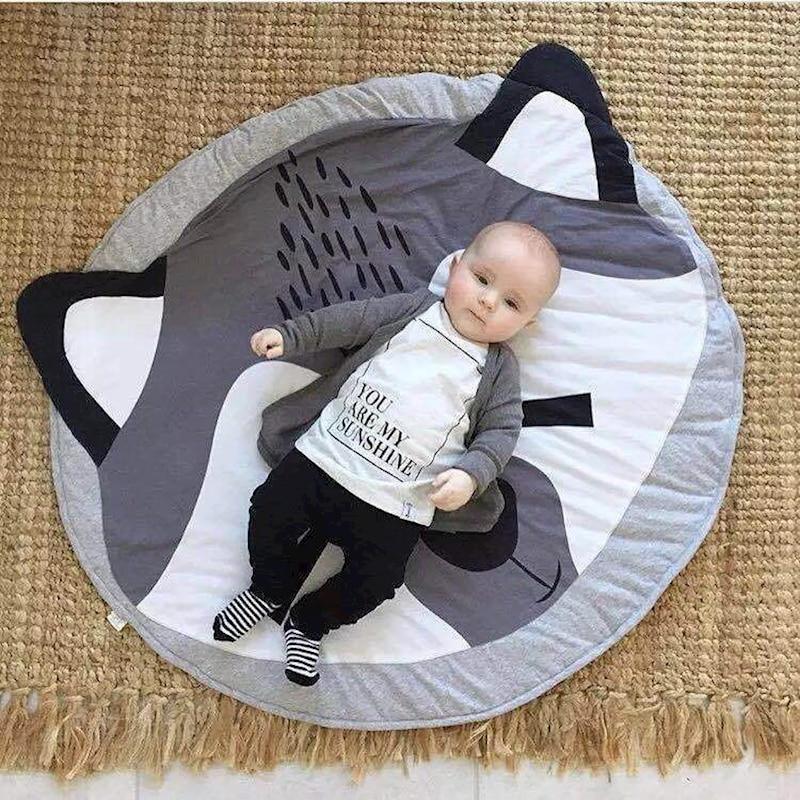 Tapis de jeu bébé enfant Tapis de jeu en coton Tapis de sol rond Tapis Tapis de tente pour enfants Tapis de camp Tapis de jeu pour bébé