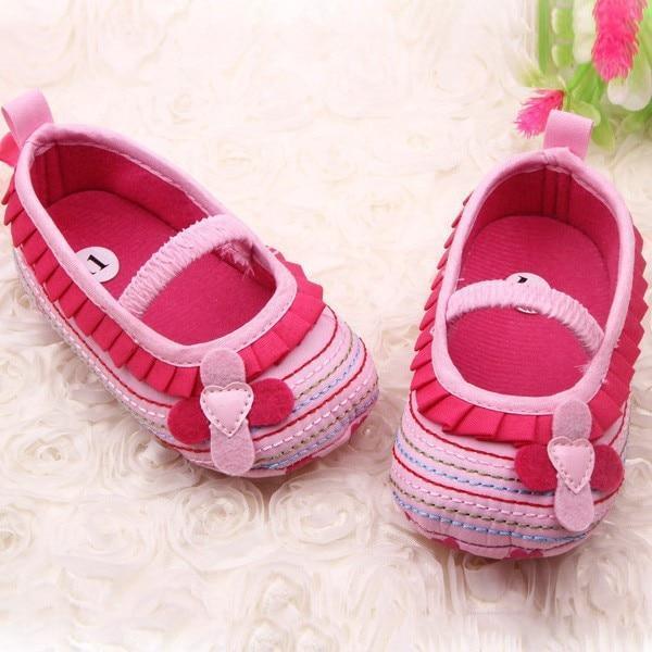 Chaussures Bébé Fleur Volants Premiers Pas Tout-Petits Semelle Souple Patchwork Enfants Confortables Pré-Marcheurs Chaussure