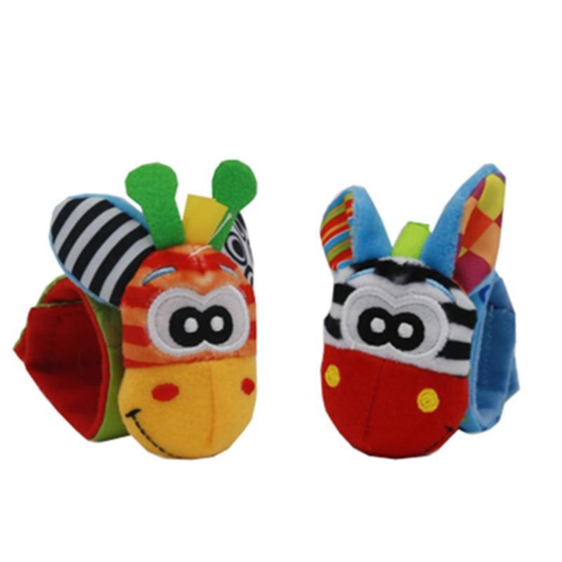 Hochets de poignet colorés Chaussettes pour bébé Jouets hochet Chaussettes pour les pieds Jouet éducatif Cadeau de haute qualité pour bébés