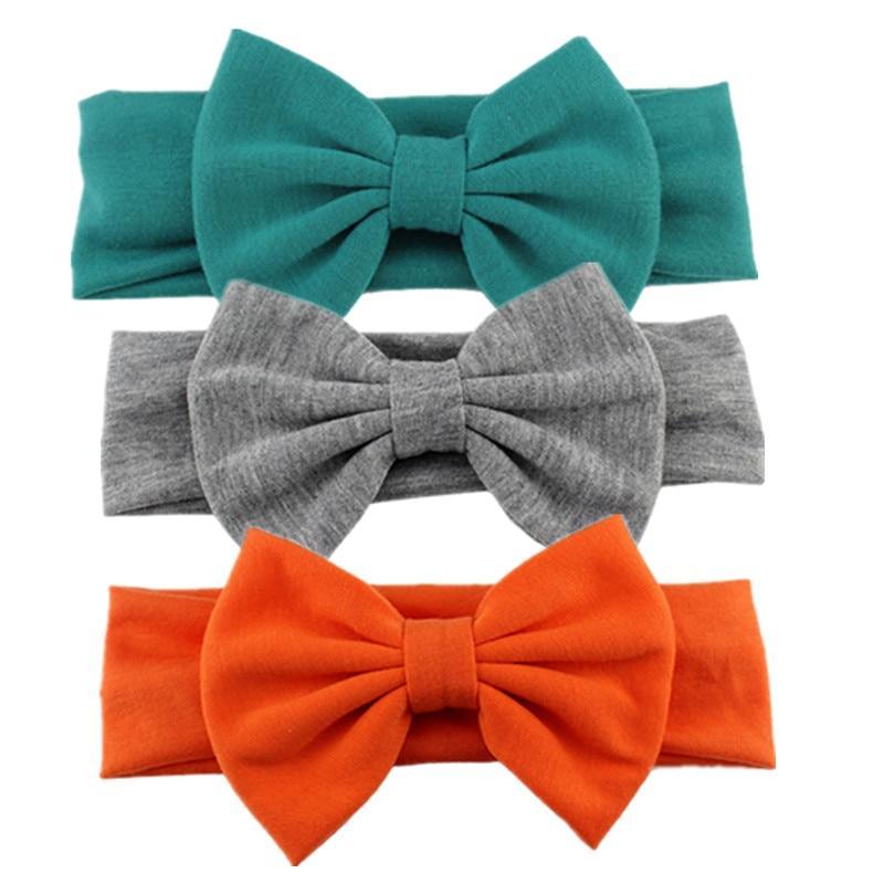 Bandeau élastique en coton pour nouveau-né fille, couleur unie, nœud, bandeau pour enfant, bandeau pour bébé avec nœud pour enfants