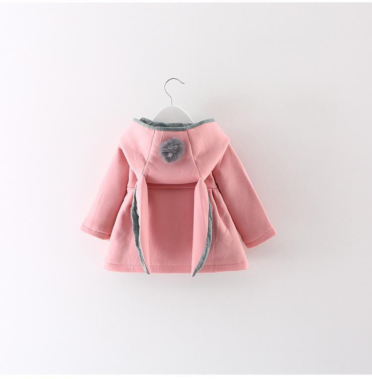 Manteau pour bébé fille, veste de printemps-automne, à capuche avec longues oreilles de lapin, en coton, vêtements d'extérieur pour enfants