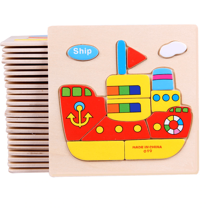 Puzzles 3D en bois Stevvex modernes et intéressants pour l'apprentissage des bébés, puzzles d'animaux de dessin animé et de fruits pour enfants, jouet éducatif intelligent pour enfants