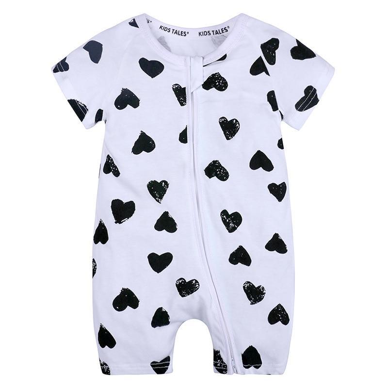 Barboteuse moderne imprimée en coton à manches courtes pour nouveau-né, costumes d'animaux de dessin animé pour bébés filles et garçons