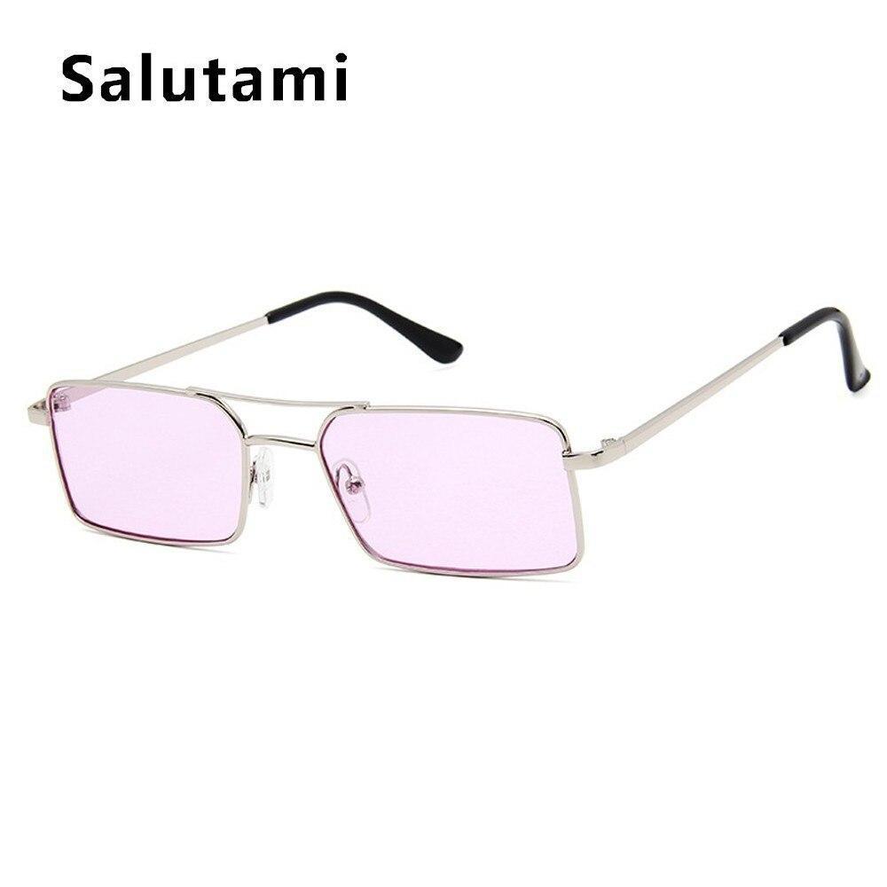 Lunettes de soleil de luxe célèbres Rétro Modernes Carrées Unisexe Homme et Femme avec petite monture en alliage métallique et double pont transparent pour homme