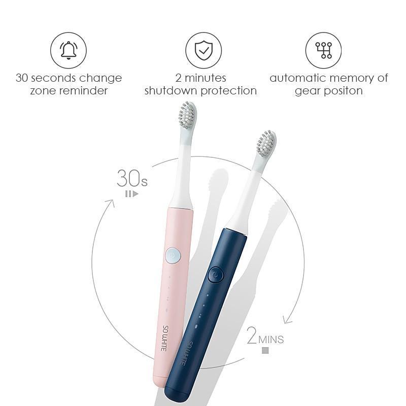 Brosse à dents sonique électrique puissante Modes optionnels Nettoyage Brosses à dents de voyage avec têtes de brosse pour adultes Couleur aléatoire Brosse à dents parfaite
