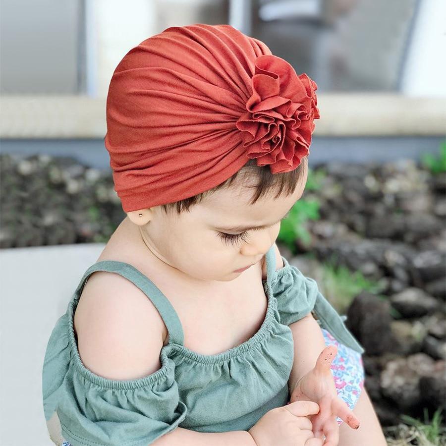 Nouveau Chapeau de Bébé Fleur Élégant Mode Nouveau-né Élastique Turban pour Filles au Design Moderne