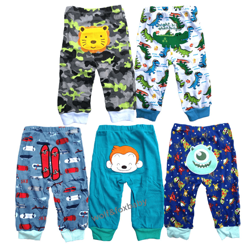 Pantalon Bébé Moderne Intéressant Lot de 5, 0-2 ans, Pantalons PP, Pantalons Bébé Nourrisson Dessin Animé Pour Garçons Et Filles, Ensemble de Pantalons