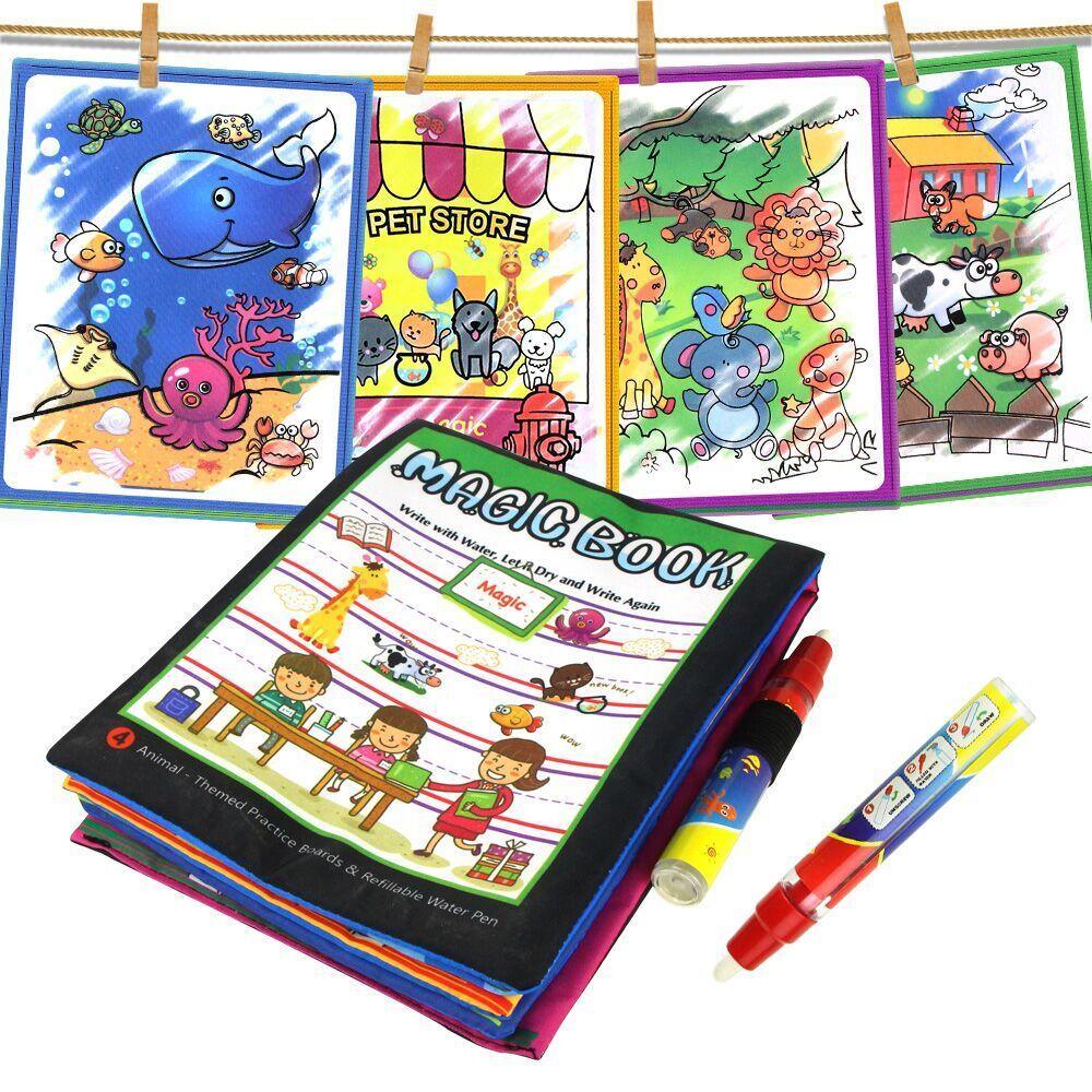 Coolplay Livre de coloriage magique à l'eau, tableau de peinture, livre de gribouillage, jouets de dessin, jouets éducatifs