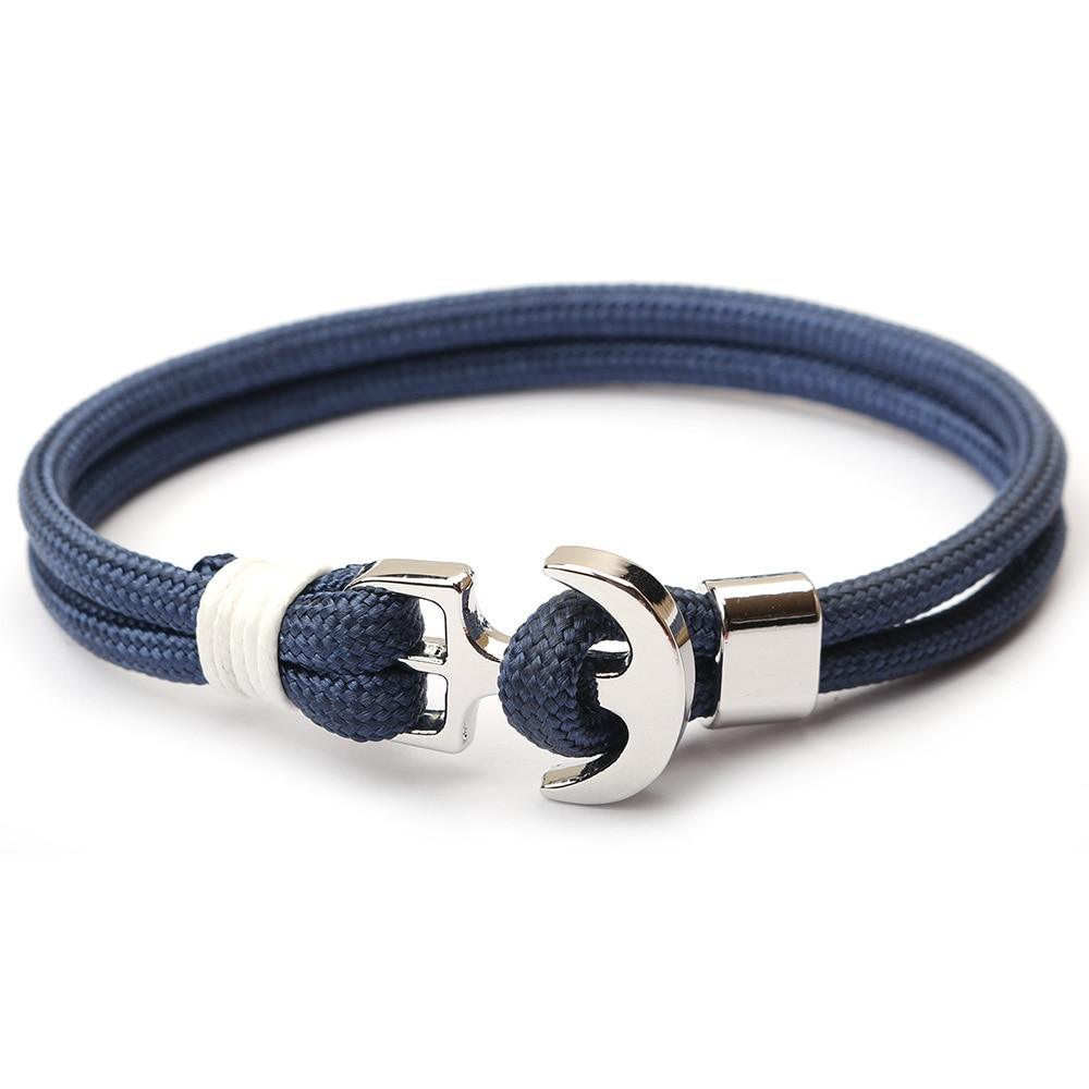 Bracelet de luxe moderne fait main multicouche avec ancre, chaîne de survie, bijou fantaisie pour hommes et femmes