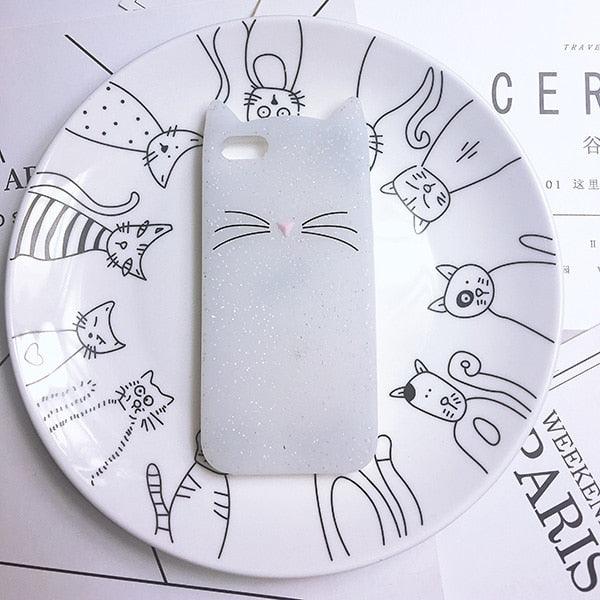 Coque de téléphone portable en silicone souple pour chat, coque arrière pour iPhone 6 6S 7 8 Plus X, motif ours mignon, coque de téléphone portable en forme de phoque 3D, étui en silicone pour iPhone 5S SE 8 Plus