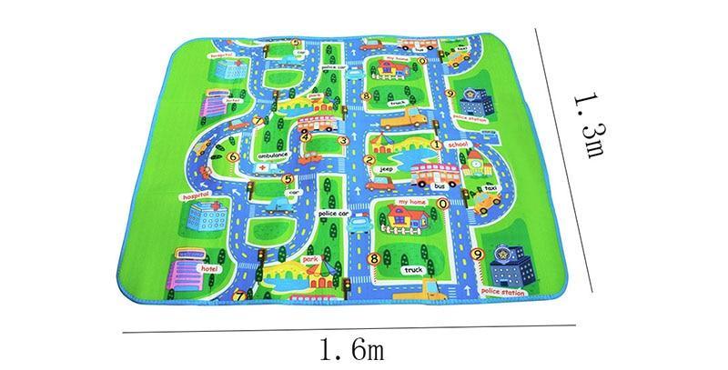 Tapis de jeu pour bébé, en mousse, avec motif de ville et routes, idéal pour les chambres d'enfants et de garçons.