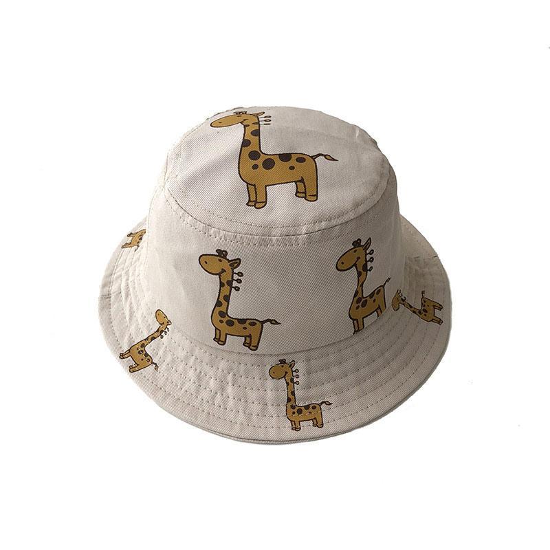 Chapeaux bob pour enfants modernes, chapeau de soleil girafe de dessin animé pour filles et garçons, chapeau de plage d'extérieur, casquette de camping et de pêche pour filles et garçons