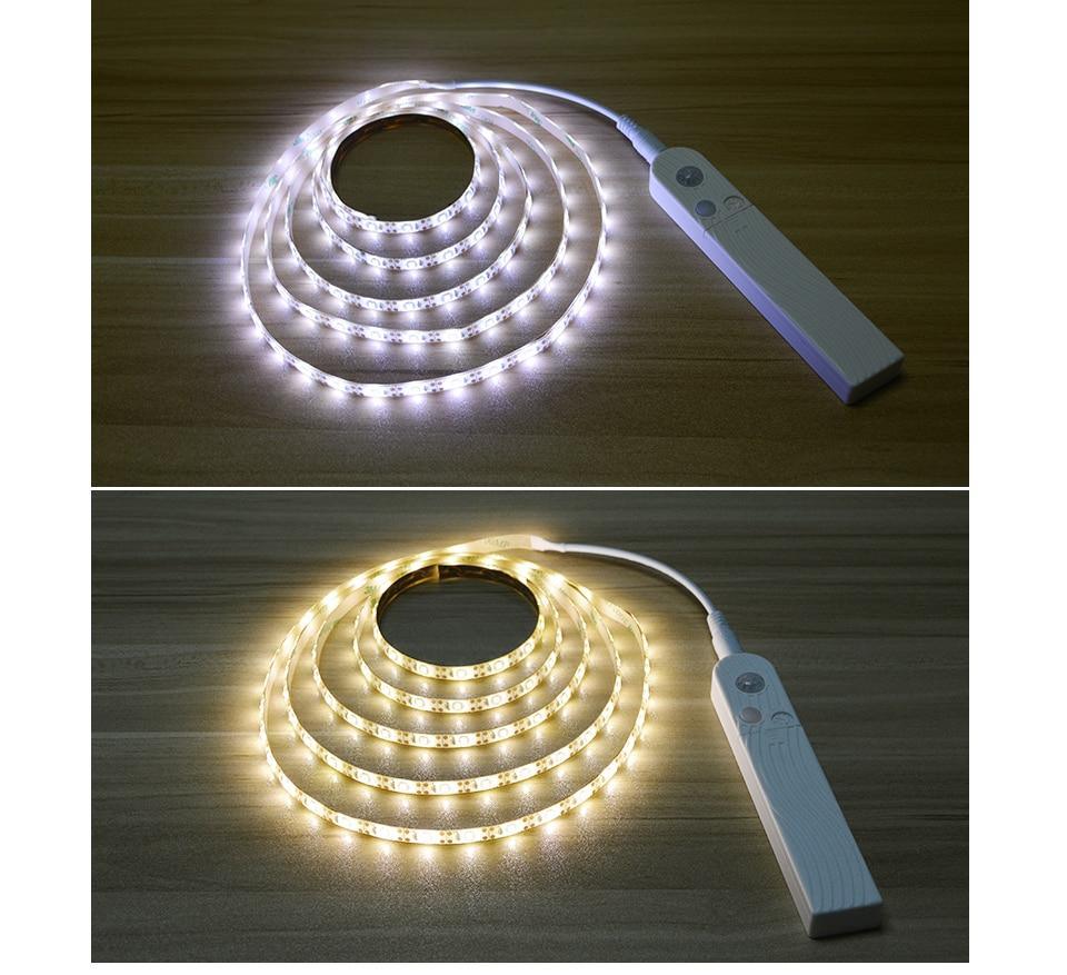 Stevvex Veilleuses de chevet sans fil avec mode nuit, alimentées par USB, détecteur de corps humain, bande LED pour escaliers, couloirs