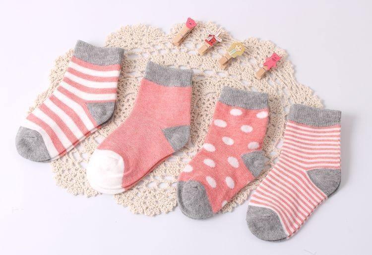 4 PAIRES/LOT de chaussettes en coton modernes pour bébés et enfants, printemps/automne, hiver, nouveau-né, nourrisson, chaussettes antidérapantes pour enfants