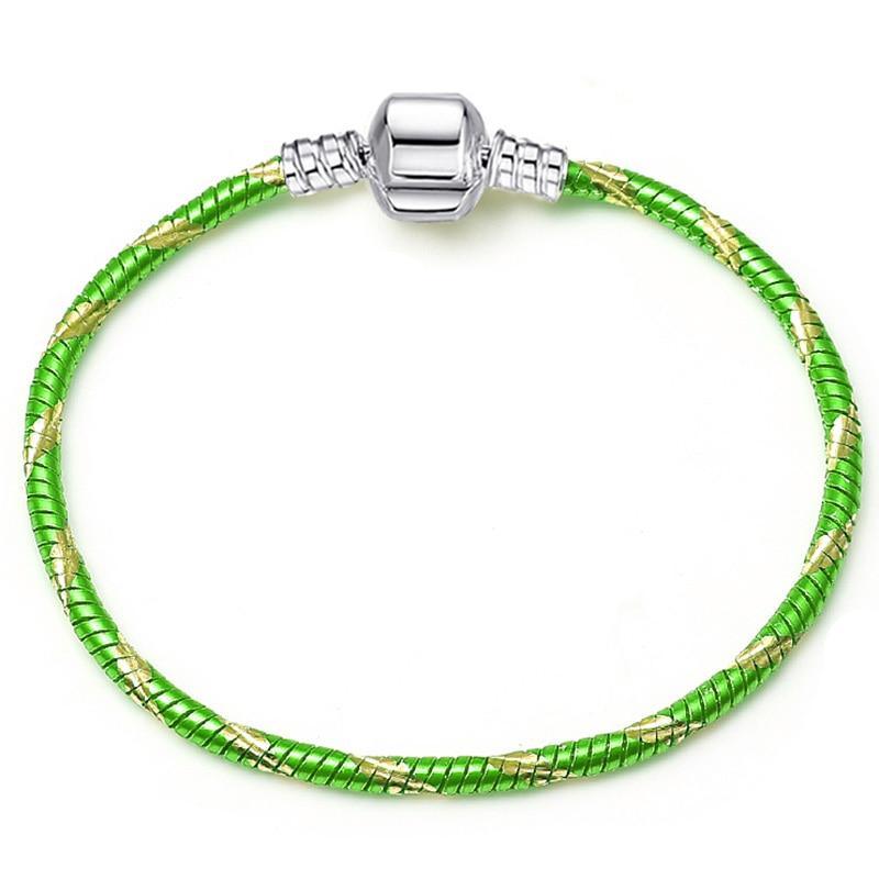 Bracelet fin chaîne serpent couleur argent, de luxe, moderne et de haute qualité, authentique, compatible avec les charms européens pour femmes, avec cœur et étoile