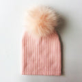 Tendance Nouvel Hiver Enfants Garçon Fille Bonnet en Crochet avec Pompom Artificiel Tricoté Enfants en Bas Âge Bonnets avec Pompon Bonnet Bébé pour Filles et Garçons