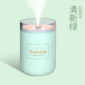 Humidificateur d'air ultrasonique 280 ml Bougie Lumière douce romantique Diffuseur d'huiles essentielles USB Diffuseur de brume d'arôme pour voiture