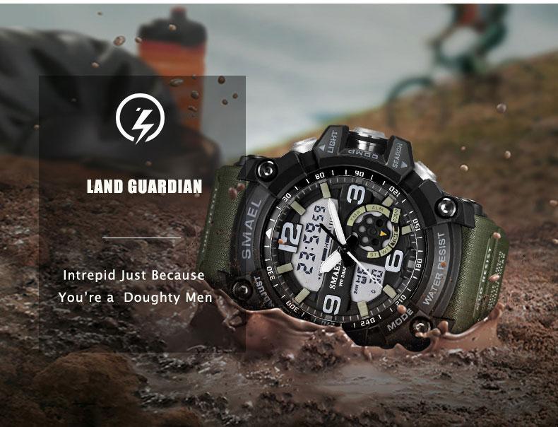 Nouvelle Montre Sport Analogique-Numérique Pour Hommes et Femmes Étanche 50M Professionnelle Quartz Grand Cadran Montre-Bracelet Militaire Avec Mode Nuit