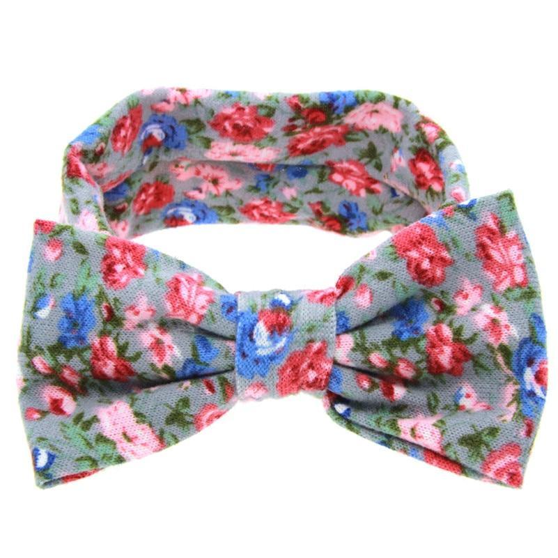 Bandeaux de luxe modernes Turban Bandeau Cheveux Accessoires Oreilles Imprimé Fleurs Couvre-chef Nœud Papillon Neuf Pour Enfants