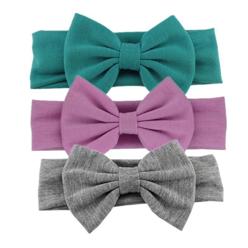 Bandeau élastique en coton pour nouveau-né fille, couleur unie, nœud, bandeau pour enfant, bandeau pour bébé avec nœud pour enfants