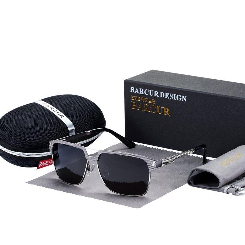 Lunettes de soleil polarisées de luxe de haute qualité avec monture métallique pour hommes d'affaires, style rétro-moderne avec protection UV400