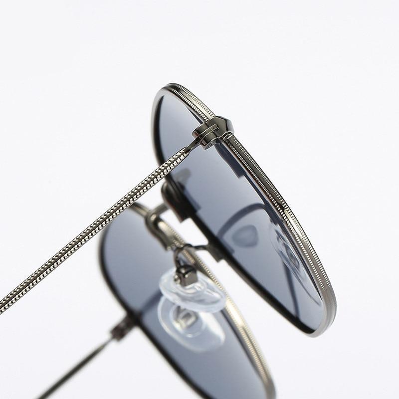 Lunettes de soleil de luxe pour homme et femme, unisexe, en métal, classiques, avec monture en métal et verres polarisés de style vintage, pour la conduite, Oculos De Sol Masculino, avec protection UV400.