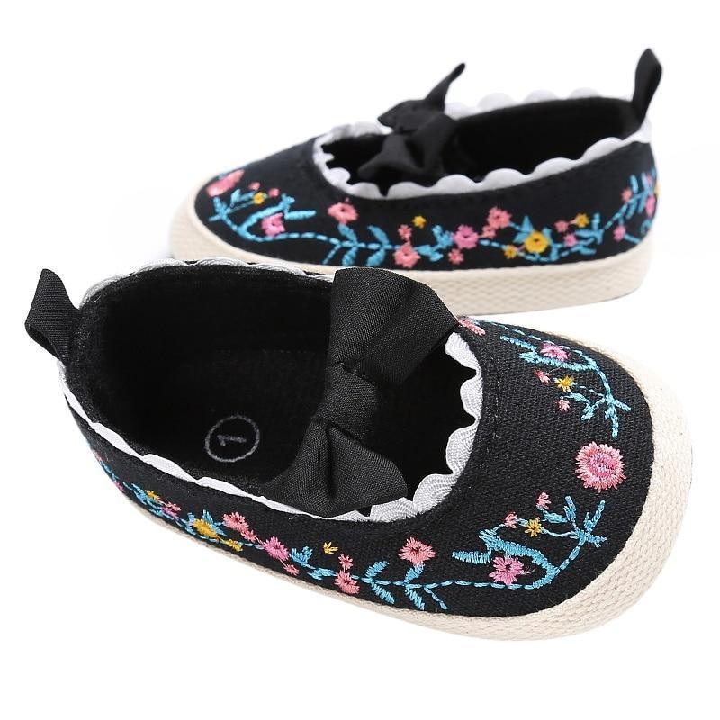 Chaussures Premiers Pas Bébé Fille, Semelle Souple Antidérapante, Nœud Blanc, Chaussures Élégantes et Luxueuses Pour Bébé Fille, Cadeau Parfait