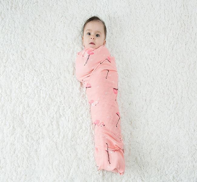 Lange d'emmaillotage multi-usage en bambou et coton pour bébé fille et garçon