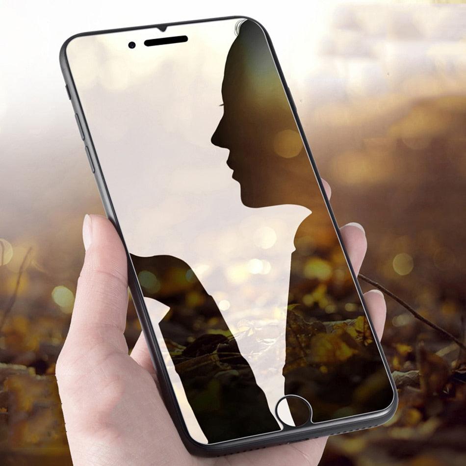 Verre de protection 9H pour iPhone 11 12 Pro Max Verre sur iPhone 7 8 X XR XS 12 13 Mini SE 14 Film de protection d'écran Protection avant Film en verre trempé de qualité supérieure Protection complète Film en verre trempé à haute clarté