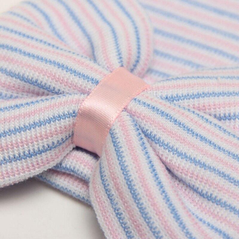 Bandeau rayé pour bébés filles avec nœud – Bonnet doux pour tout-petits