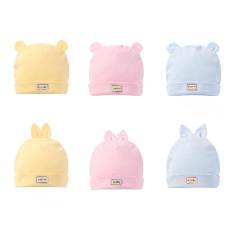 Foulard élastique double couche coton bonnets chapeaux avec bavoirs pour nouveau-né bébé couleur bonbon