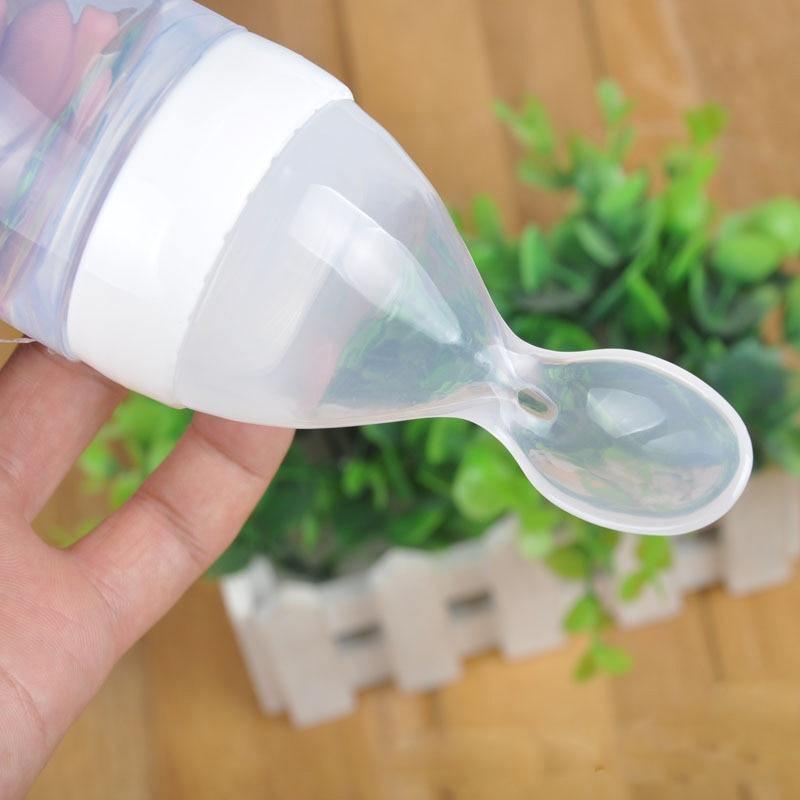 Biberon en silicone de sécurité pour bébés, biberons avec cuillère, tasse de supplément alimentaire pour bébés