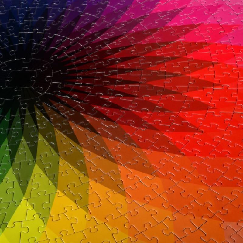 1000 PIÈCES/ENSEMBLE Puzzle rond coloré Arc-en-ciel géométrique photo planète Jouet éducatif pour adultes et enfants
