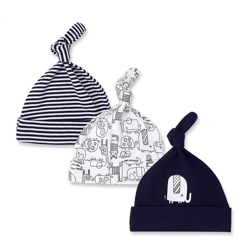 Bonnets et casquettes imprimés pour bébés, accessoires pour nouveau-nés, lot de 3 pièces au design moderne et élégant pour bébés et enfants.