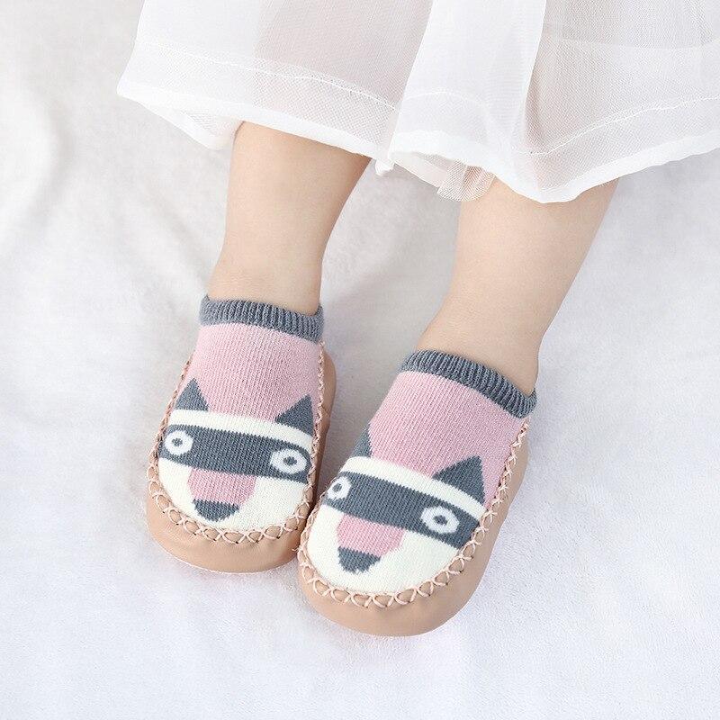 Chaussettes Bébé à Semelles en Caoutchouc Chaussettes Infantiles Nouveau-nés Enfants Chaussettes de Sol Antidérapantes à Semelle Souple pour Enfants