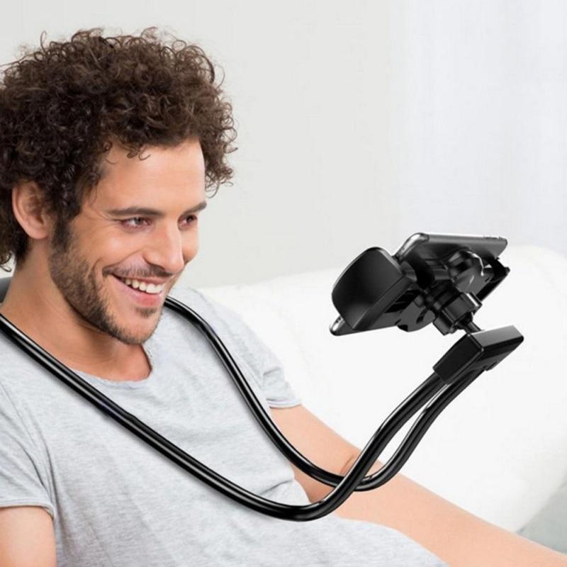 Support de téléphone portable universel flexible à suspendre au cou, support paresseux, support de lit à 360 degrés