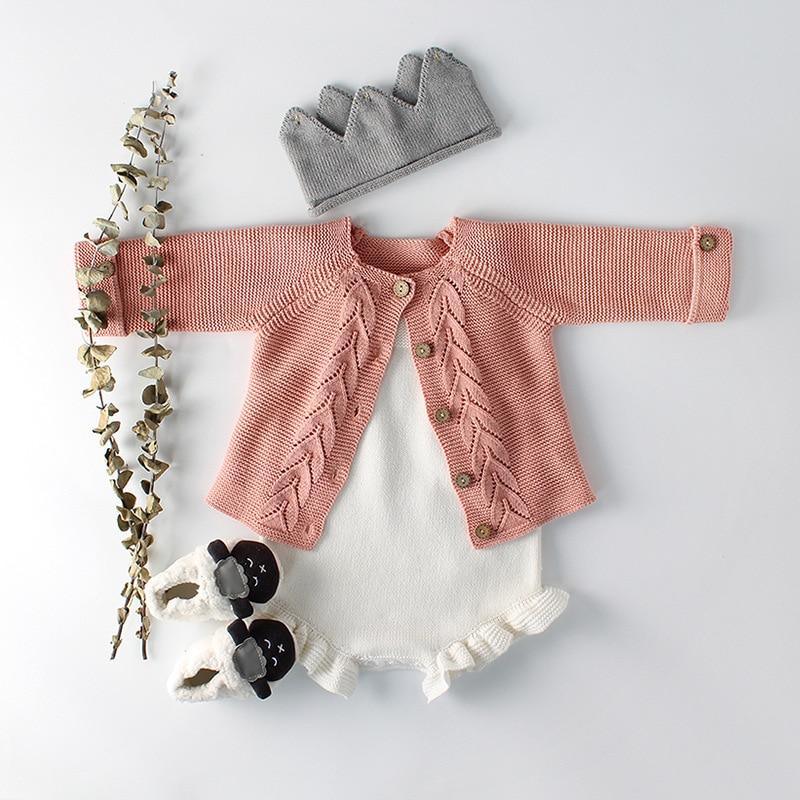 Vêtements modernes en coton pour bébé fille - Cardigan avec pull et manteau pour bébés garçons et filles - Combinaison d'hiver