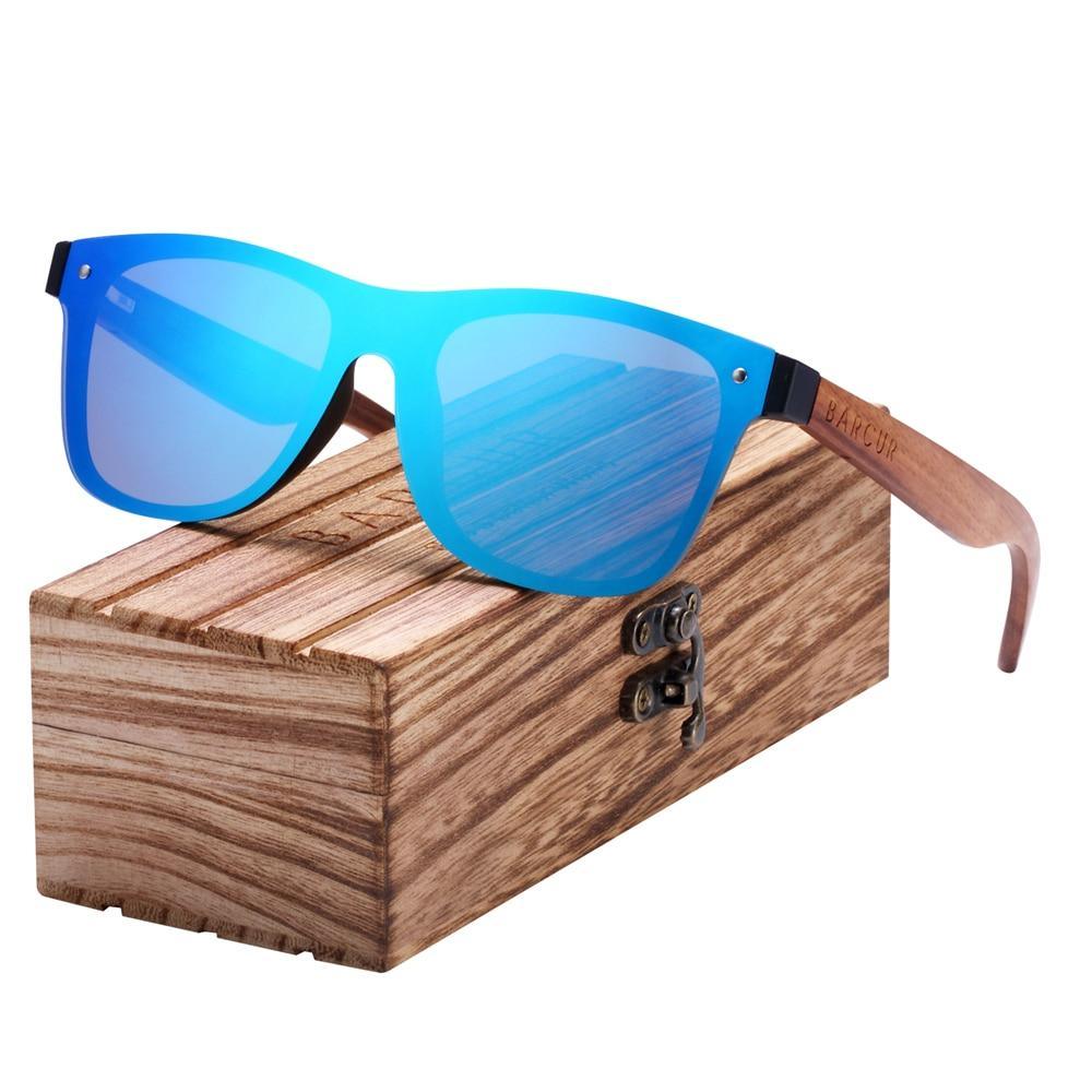 Lunettes de soleil de sport carrées en bois polarisées, de luxe et élégantes, pour femmes et hommes, avec protection UV400